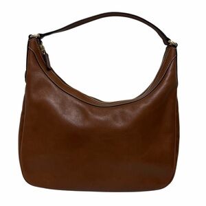 Gucci Solid Brown Leather Shoulder Handbag